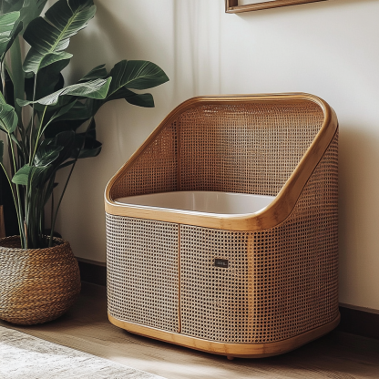 Cat toilet, cat litter box, modern, simple, fresh and high-end cat scratcher bathroom in residential interior - Image 7