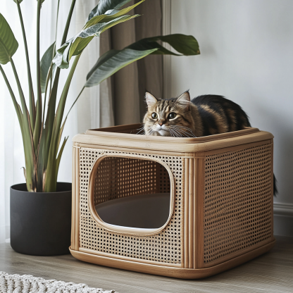 Residential cat toilet, cat litter box, cat litter box, cat toilet, cat litter box, modern, simple and closed - Image 8