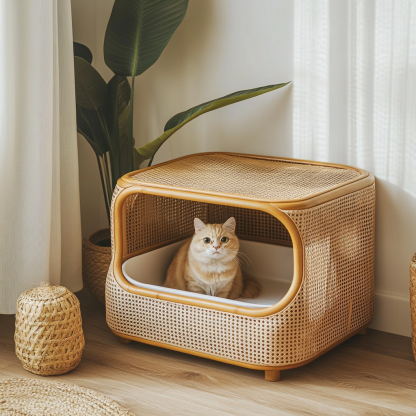 Residential cat toilet, cat litter box, cat litter box, cat toilet, cat litter box, modern, simple and closed - Image 7