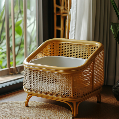 Nordic household modern, simple and niche cat scratcher, anti-odor cat litter box, cat toilet - Image 5