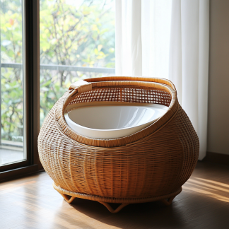 Cat litter box, cat toilet, closed cat sleeping bag, mostly residential balcony, small, simple, modern and transparent