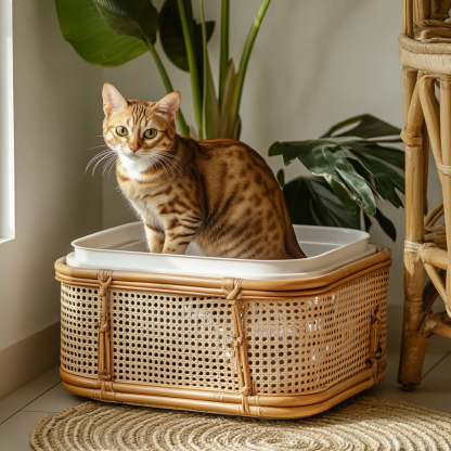 Cat toilet, cat litter box, indoor living room, household creative hand-woven lace, pet - Image 8