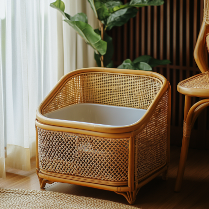 Cat toilet, cat litter box, indoor living room, household creative hand-woven lace, pet - Image 7