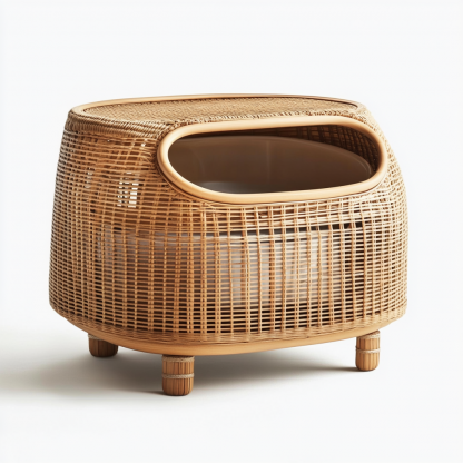 Residential furniture, sofas, rattan and bamboo cat litter boxes, modern and simple homestays, cat toilets, clubs, solid wood leisure areas - Image 2