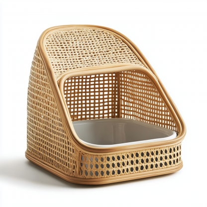 Cat litter box, cat toilet, closed cat sleeping bag, mostly residential balcony, small, simple, modern and transparent - Image 3