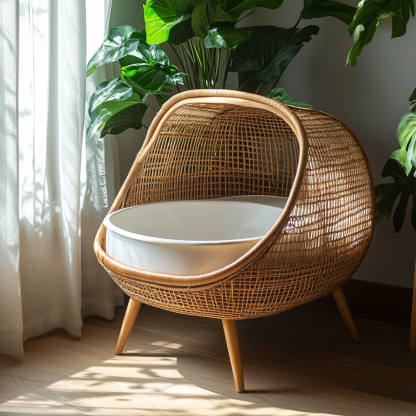 Cat toilet, cat litter box, indoor living room, household creative hand-woven lace, pet - Image 5