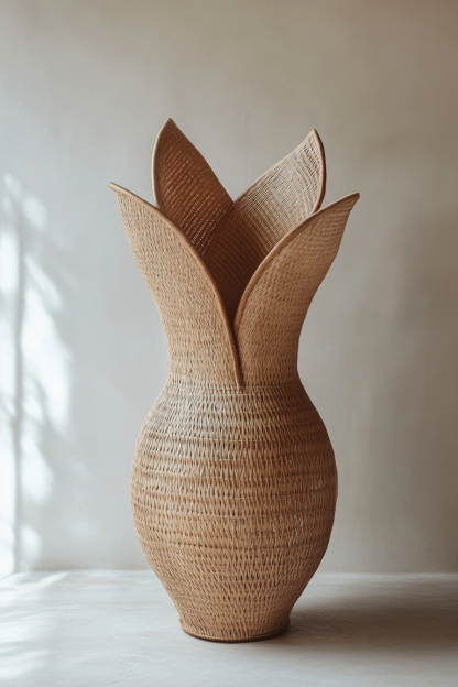 Wicker vases, artificial flowers, fake flowers, living room and dining table decorations - Image 9