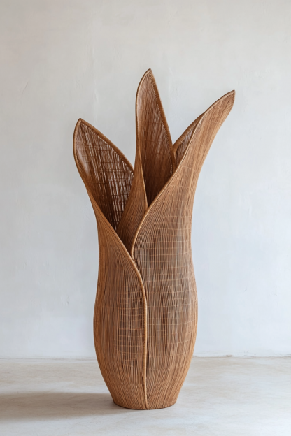 Wicker flower POTS, money tree plant flower baskets, hand-woven baskets, wicker baskets, green plant bamboo baskets, woven vases - Image 6