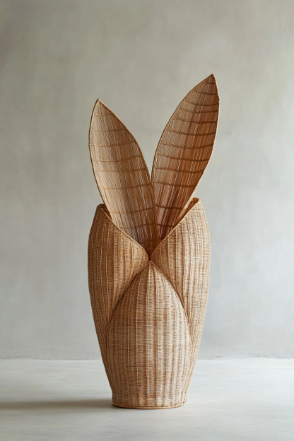 Wabi-sabi style wicker vase ornaments, living room flower arrangement decorations, bamboo wicker vase home decorations - Image 10