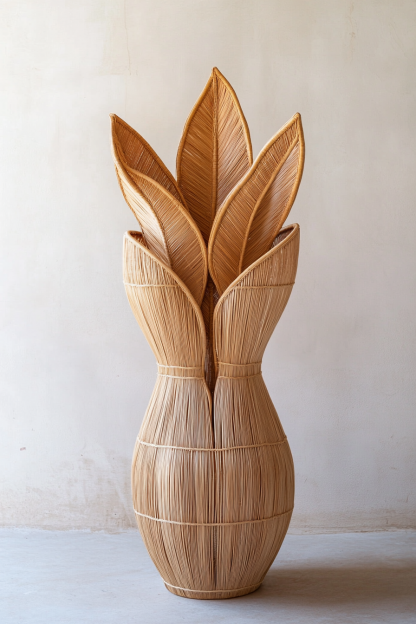 Wicker flower POTS, money tree plant flower baskets, hand-woven baskets, wicker baskets, green plant bamboo baskets, woven vases - Image 5