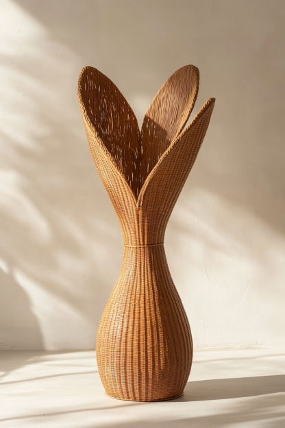 Wicker vases, artificial flowers, fake flowers, living room and dining table decorations - Image 6