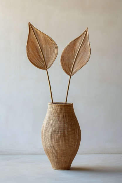 Wicker hanging ornaments, bedroom dining table, entrance hall, homestay, Nordic artificial flower vase, French retro flower vase, living room - Image 4