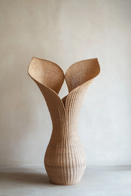 Wicker vases, artificial flowers, fake flowers, living room and dining table decorations - Image 8