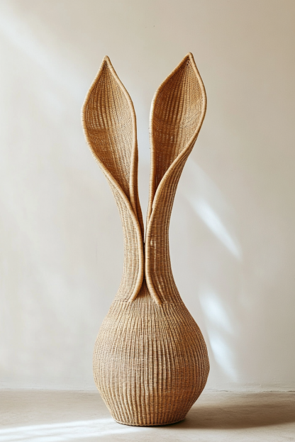 Wicker flower basket flowerpot, wicker flowerpot storage basket, bamboo weaving living room floor-standing large green plant flowerpot - Image 7