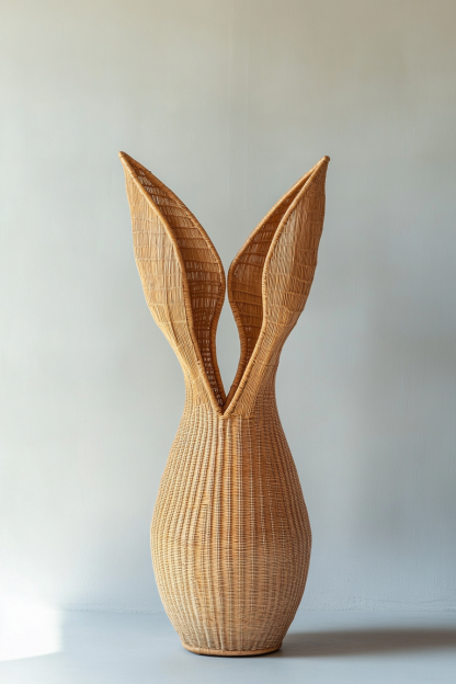 Wicker flower basket flowerpot, wicker flowerpot storage basket, bamboo weaving living room floor-standing large green plant flowerpot - Image 2