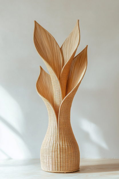 Wicker vases, artificial flowers, fake flowers, living room and dining table decorations - Image 3