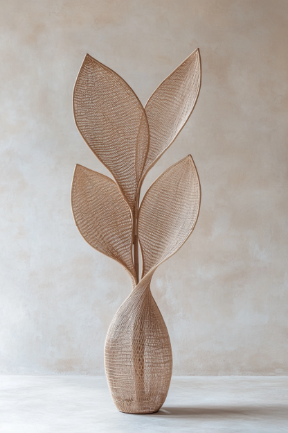 Wicker vases, artificial flowers, fake flowers, living room and dining table decorations - Image 4