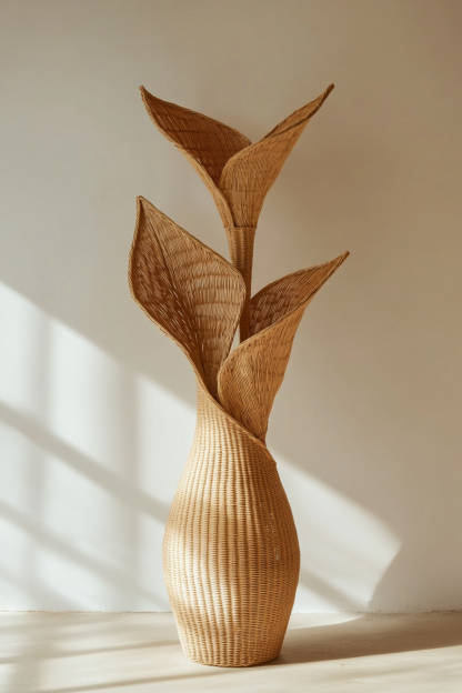 Wicker vases, artificial flowers, fake flowers, living room and dining table decorations - Image 5