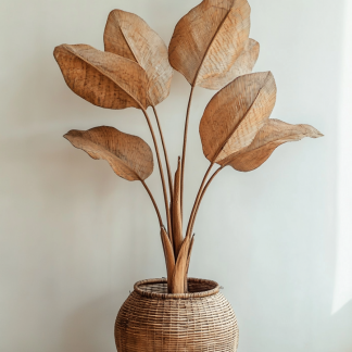 Wicker vases, artificial flowers, fake flowers, living room and dining table decorations