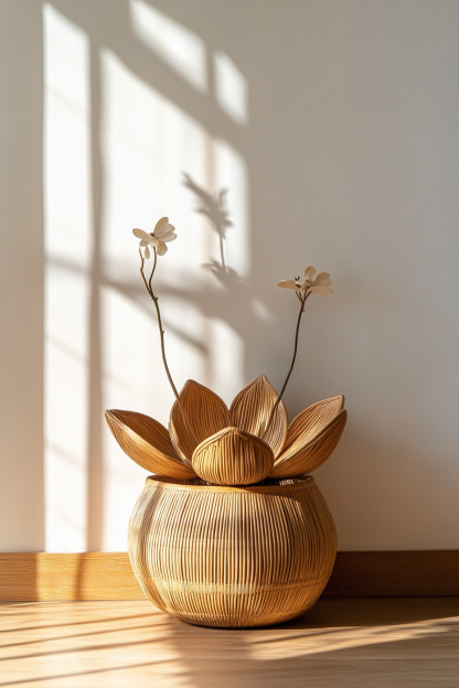Wicker vases, artificial flowers, fake flowers, living room and dining table decorations - Image 3