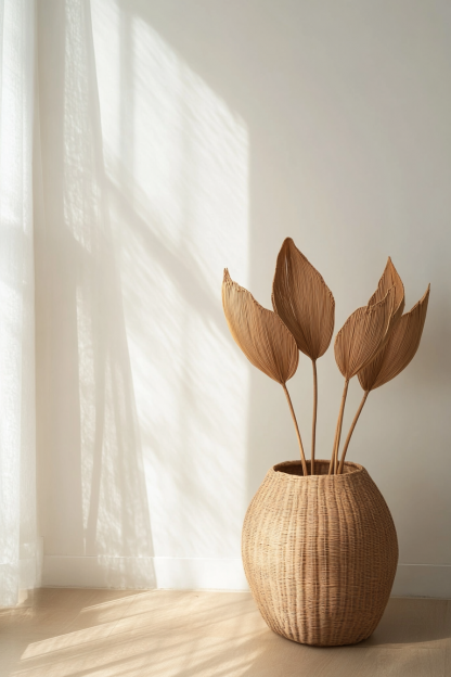 Wicker vases, artificial flowers, fake flowers, living room and dining table decorations - Image 8