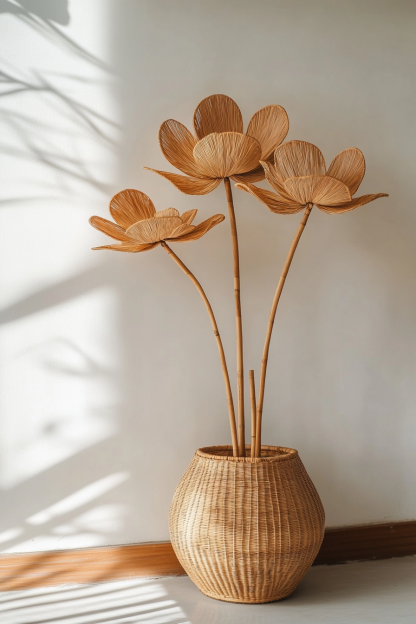 Wabi-sabi style light luxury ceramic vase, white creative irregular dried flower arrangement, living room and study countertop vase - Image 8