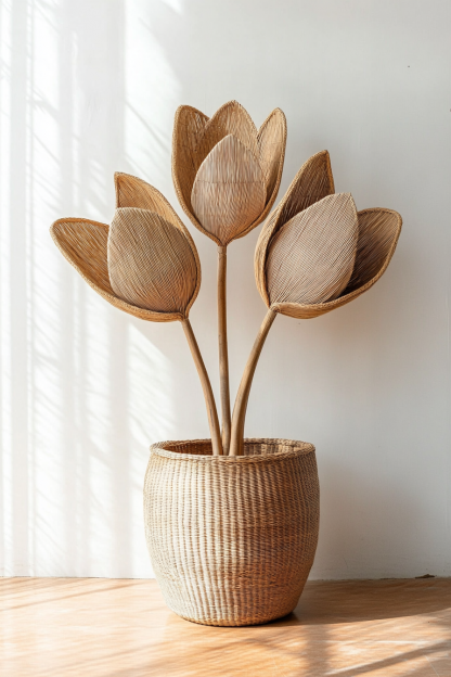 Nordic-style long, slender and tall ceramic vase, black TV wall, tall decorative flower vase, grille, entrance cabinet ornament - Image 3