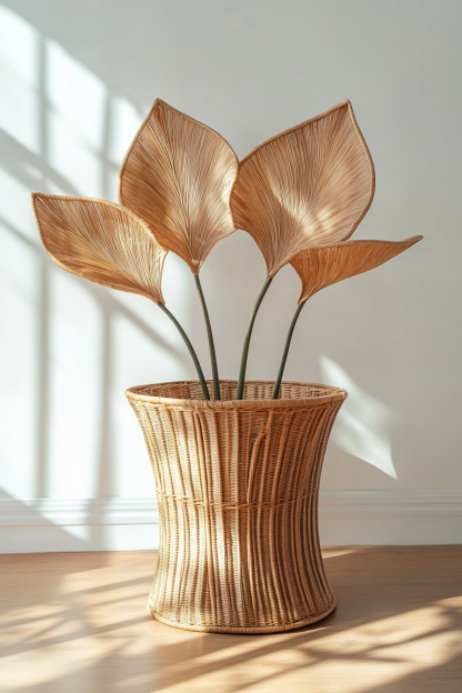 Artificial flower and rattan weaving, hanging living room, green plants, study, tea room, desktop, villa, garden dining table, hotel, artificial flowers - Image 9