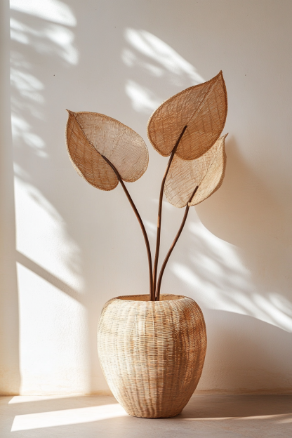 Artificial flower and rattan weaving, hanging living room, green plants, study, tea room, desktop, villa, garden dining table, hotel, artificial flowers - Image 7