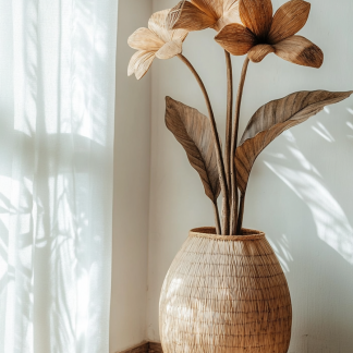 Artificial flower and rattan weaving, hanging living room, green plants, study, tea room, desktop, villa, garden dining table, hotel, artificial flowers