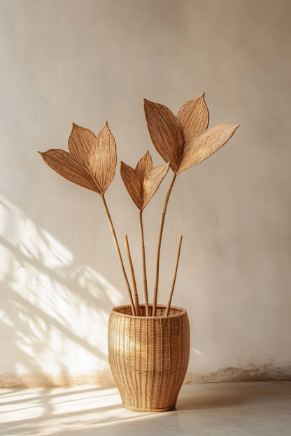 The living room dining table features a small Nordic modern and simple decorative vase with artificial flowers and a French retro Chinese style - Image 9