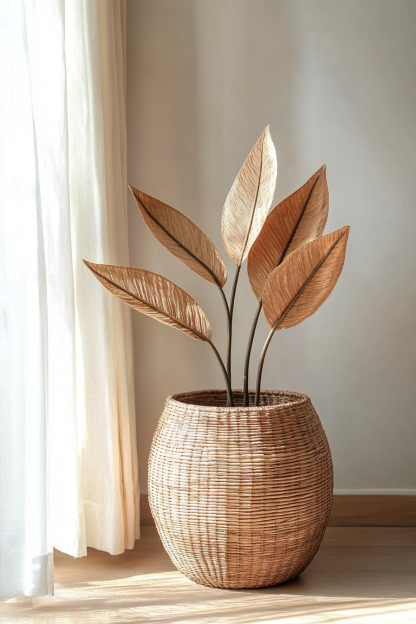 The living room dining table features a small Nordic modern and simple decorative vase with artificial flowers and a French retro Chinese style - Image 3