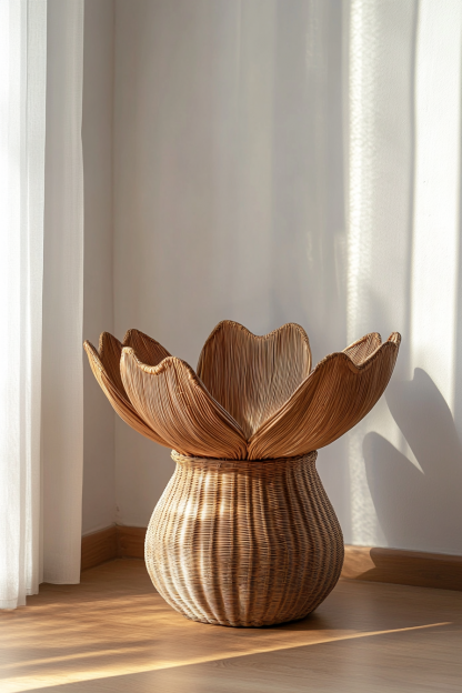 The living room dining table features a small Nordic modern and simple decorative vase with artificial flowers and a French retro Chinese style - Image 2