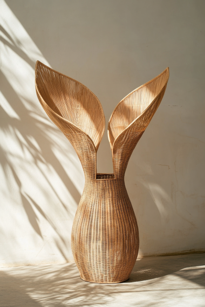 Wicker vases, artificial flowers, fake flowers, living room and dining table decorations - Image 5