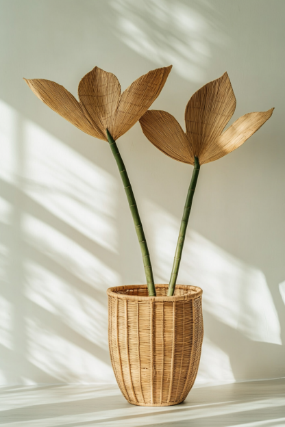 The modern and simple rattan living room, the entrance hall, the French retro dining table, the Nordic vase, small decorative items, shopping basket and hand-held items - Image 7