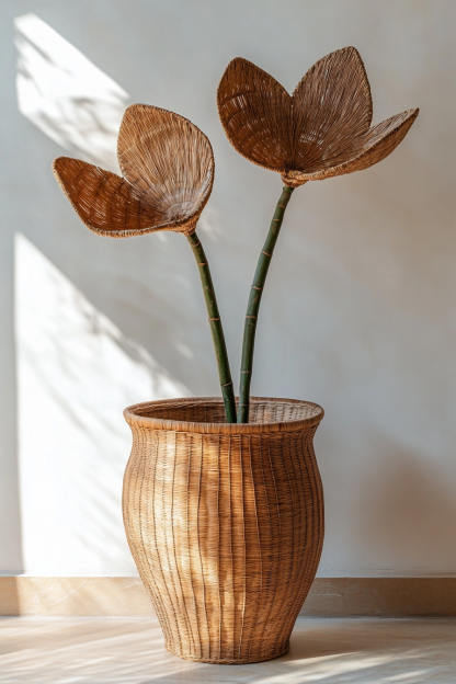The modern and simple rattan living room, the entrance hall, the French retro dining table, the Nordic vase, small decorative items, shopping basket and hand-held items - Image 6