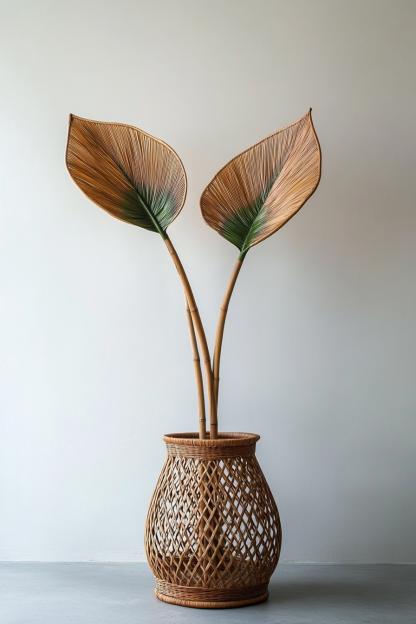 The living room dining table features a small Nordic modern and simple decorative vase with artificial flowers and a French retro Chinese style - Image 4