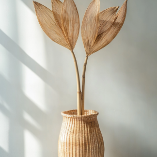 The living room dining table features a small Nordic modern and simple decorative vase with artificial flowers and a French retro Chinese style