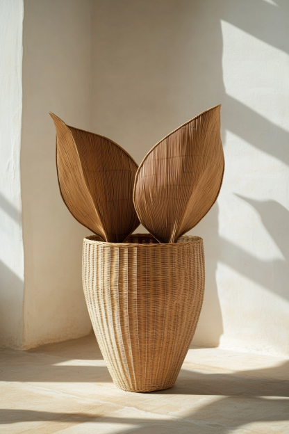 Wicker vases, artificial flowers, fake flowers, living room and dining table decorations - Image 9