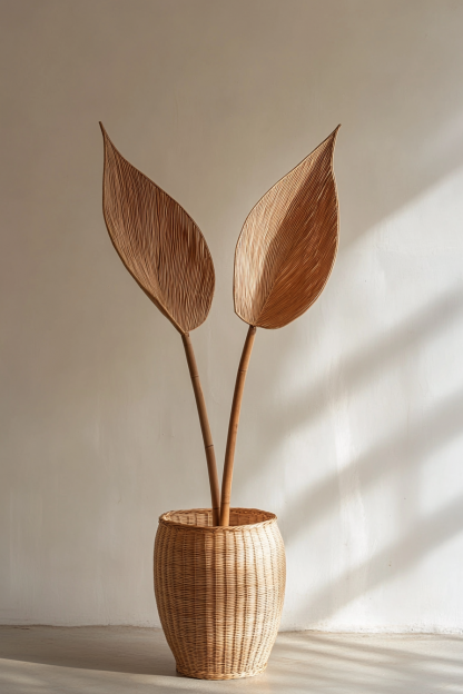 The modern and simple rattan living room, the entrance hall, the French retro dining table, the Nordic vase, small decorative items, shopping basket and hand-held items - Image 5