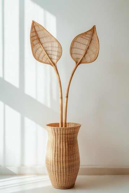 The modern and simple rattan living room, the entrance hall, the French retro dining table, the Nordic vase, small decorative items, shopping basket and hand-held items - Image 3