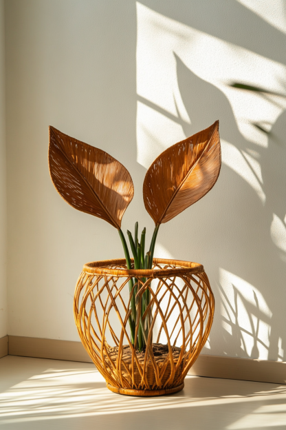 Storage frame, dining table, entrance hall, living room, tea room, rattan weaving decoration, photo props, ins glass, artificial flower arrangement - Image 4