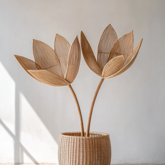 Wabi-sabi style light luxury ceramic vase, white creative irregular dried flower arrangement, living room and study countertop vase