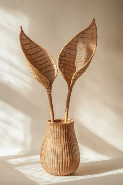 The modern and simple rattan living room, the entrance hall, the French retro dining table, the Nordic vase, small decorative items, shopping basket and hand-held items - Image 2