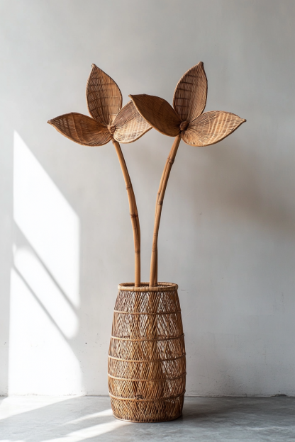 Artificial flower and rattan weaving, hanging living room, green plants, study, tea room, desktop, villa, garden dining table, hotel, artificial flowers - Image 5