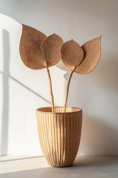 Artificial flower and rattan weaving, hanging living room, green plants, study, tea room, desktop, villa, garden dining table, hotel, artificial flowers - Image 4