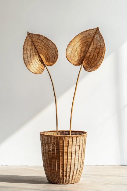 Artificial flower and rattan weaving, hanging living room, green plants, study, tea room, desktop, villa, garden dining table, hotel, artificial flowers - Image 2
