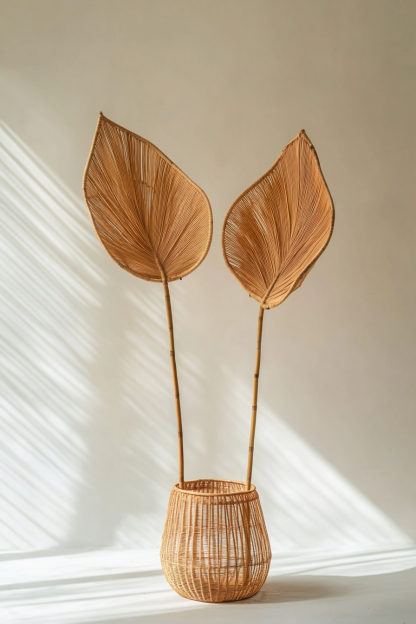 Wicker vases, artificial flowers, fake flowers, living room and dining table decorations - Image 2