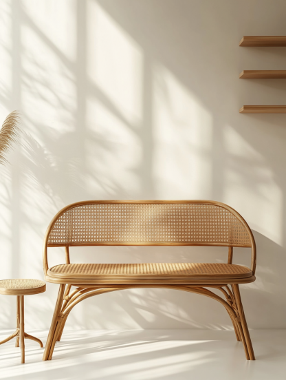 Wabi-sabi style solid wood wicker sofa category: Japanese modern and simple wabi-sabi style retro original solid wood wicker sofa - Image 8