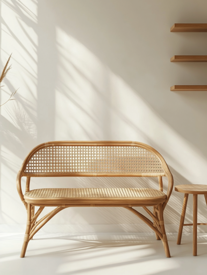 Wabi-sabi style solid wood wicker sofa category: Japanese modern and simple wabi-sabi style retro original solid wood wicker sofa - Image 6